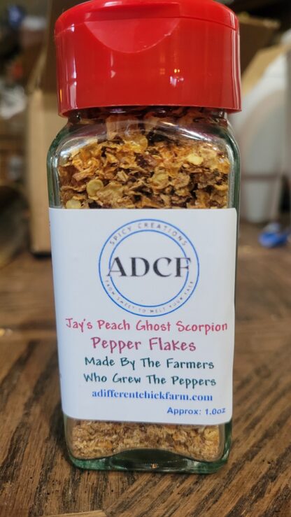 Jay's Peach Ghost Scorpion Pepper Flakes